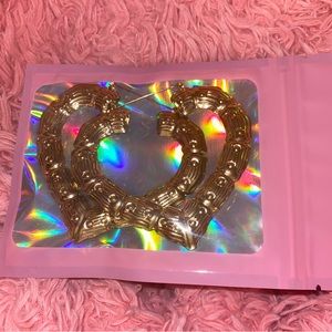 Gold Heart bamboo earrings